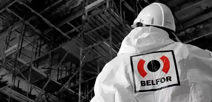 BELFOR technician in factory